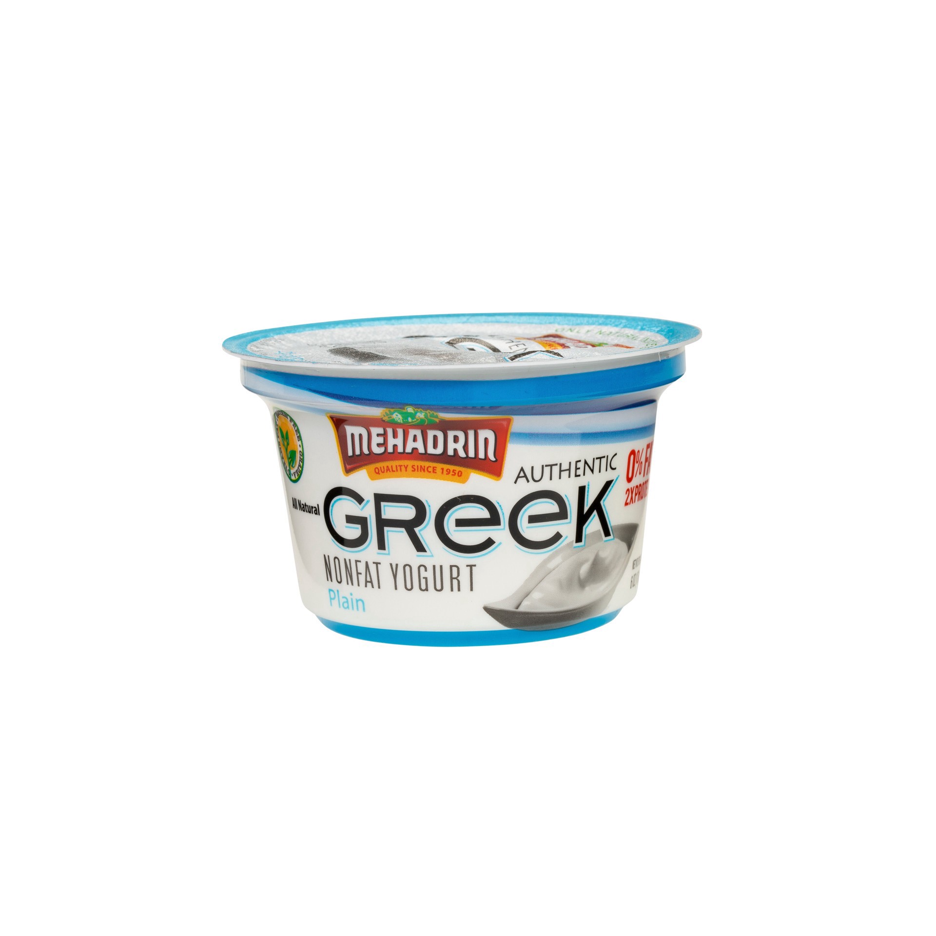 slide 1 of 1, Mehadrin Plain Nonfat Greek Yogurt, 6 oz