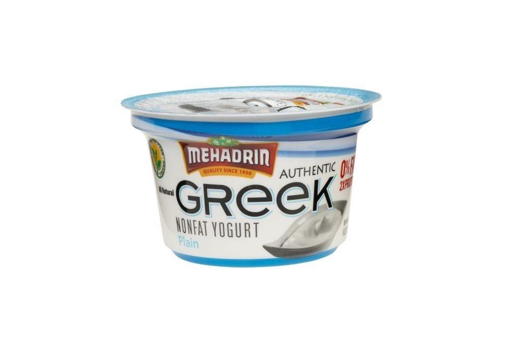 slide 1 of 1, Mehadrin Plain Nonfat Greek Yogurt, 6 oz