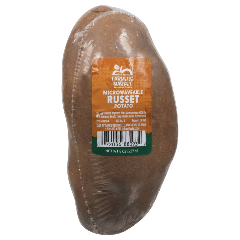 slide 1 of 1, Harris Teeter Farmers Market Microwaveable Russet Potato, 8 oz
