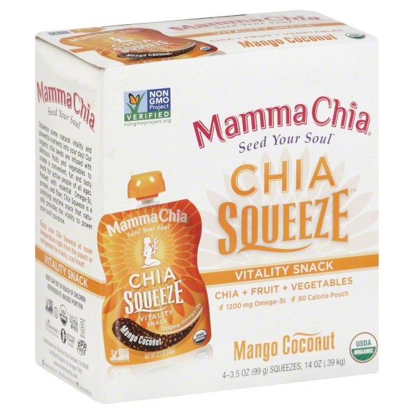 slide 1 of 4, Mamma Chia Mango Coconut Chia Squeeze, 4 ct; 3.5 oz