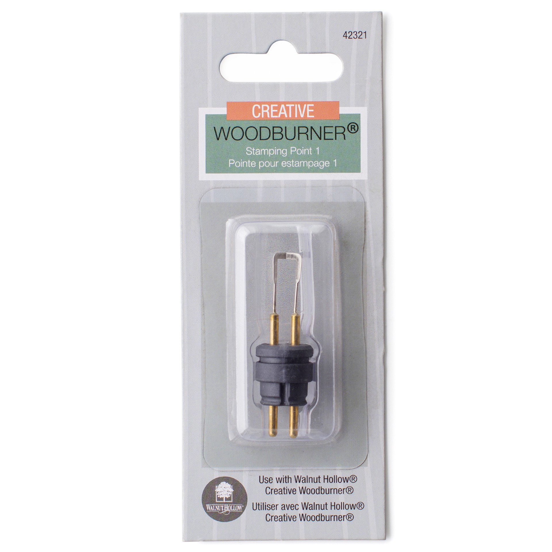 slide 2 of 6, Walnut Hollow Wood Burning Stamping Point, 5.55 in x 2.20 in x 0.7 in