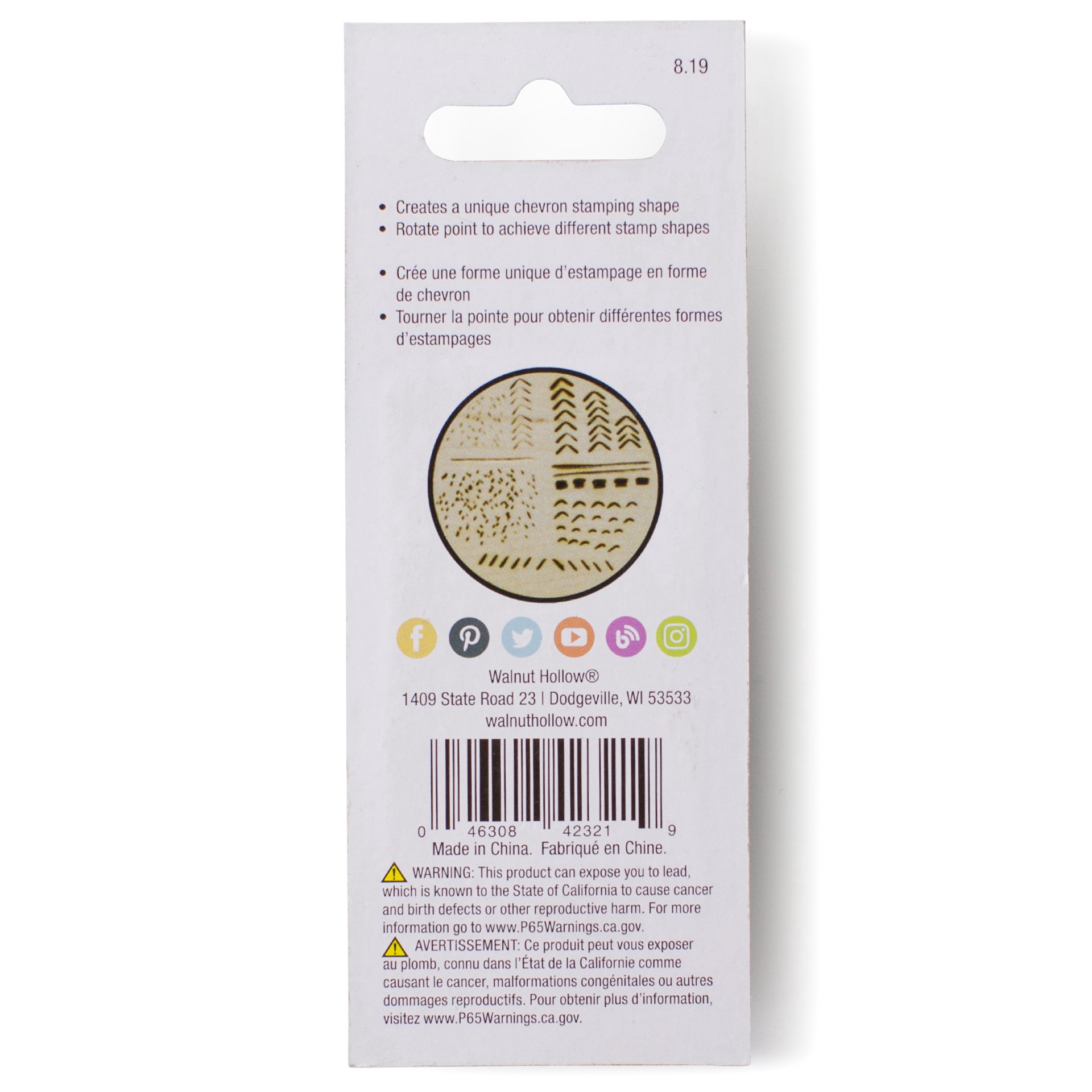 slide 4 of 6, Walnut Hollow Wood Burning Stamping Point, 5.55 in x 2.20 in x 0.7 in