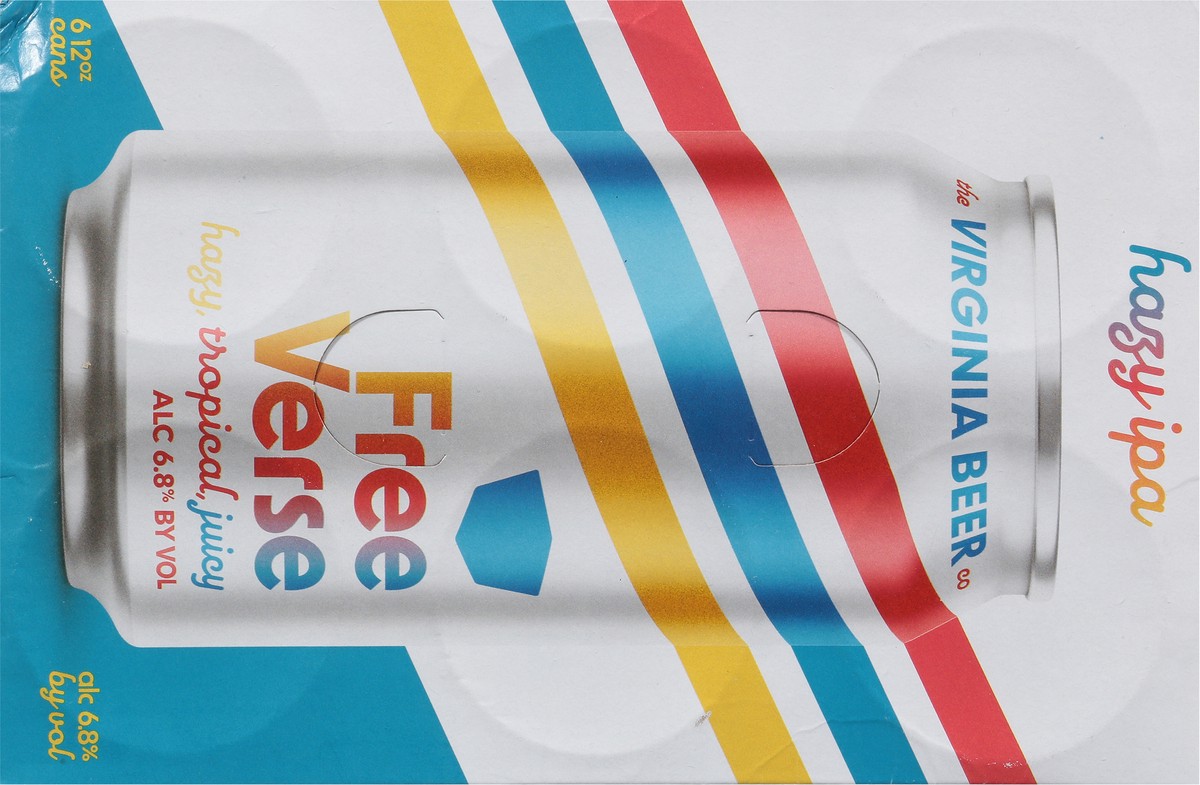 slide 5 of 9, Virginia Beer Hazy IPA Free Verse Beer 6 - 12 oz Cans, 6 ct