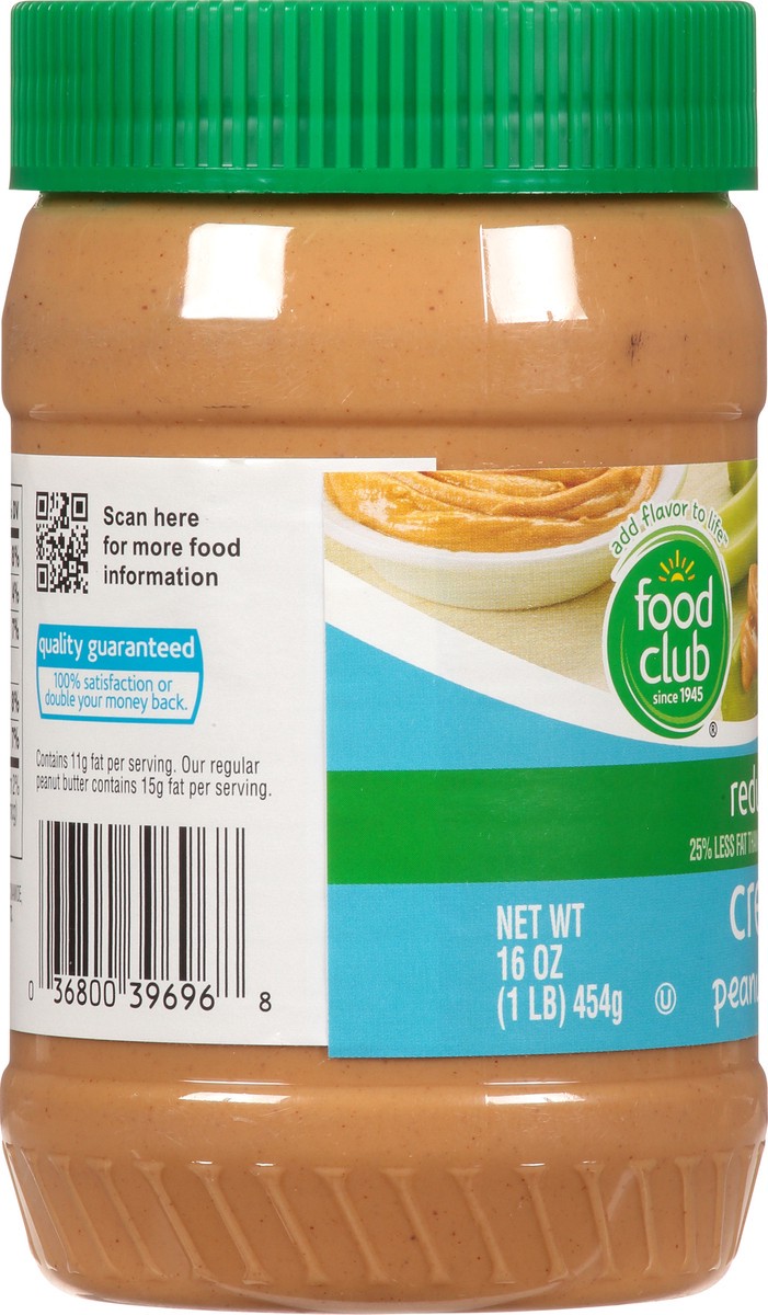 slide 7 of 11, Food Club Reduced Fat Creamy Peanut Spread, 16 oz