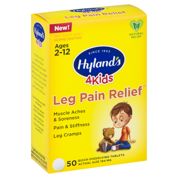 slide 1 of 1, Hyland's 4Kids Leg Pain Relief Tabs, 1 ct