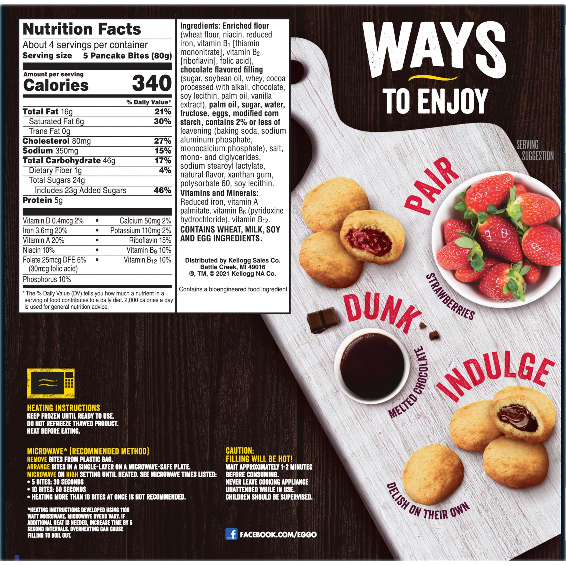 Eggo Stuffed Pancake Bites, Frozen Breakfast, Chocolate 10.15 oz Shipt