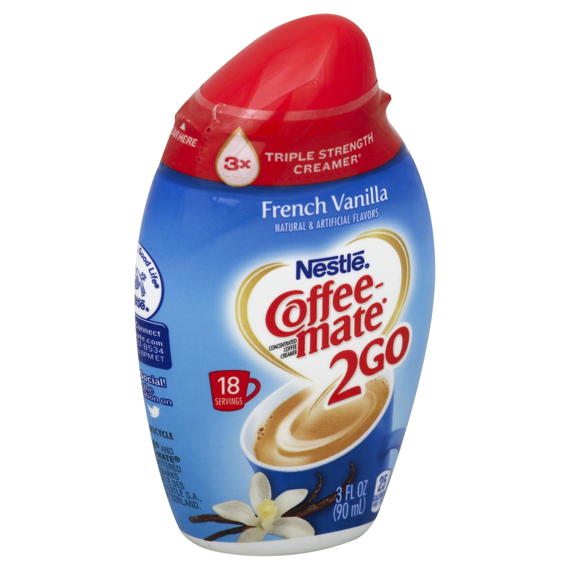 slide 1 of 1, Nestlé Coffee-Mate 2 Go French Vanilla Concentrated Coffee Creamer, 3 oz