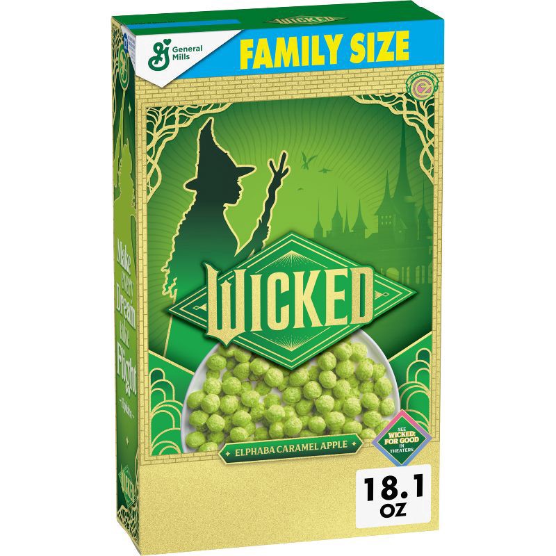 slide 1 of 7, Wicked Kitchen Cereal, Elphaba Caramel Apple Flavored, Family Size, 18.1 oz, 18.1 oz