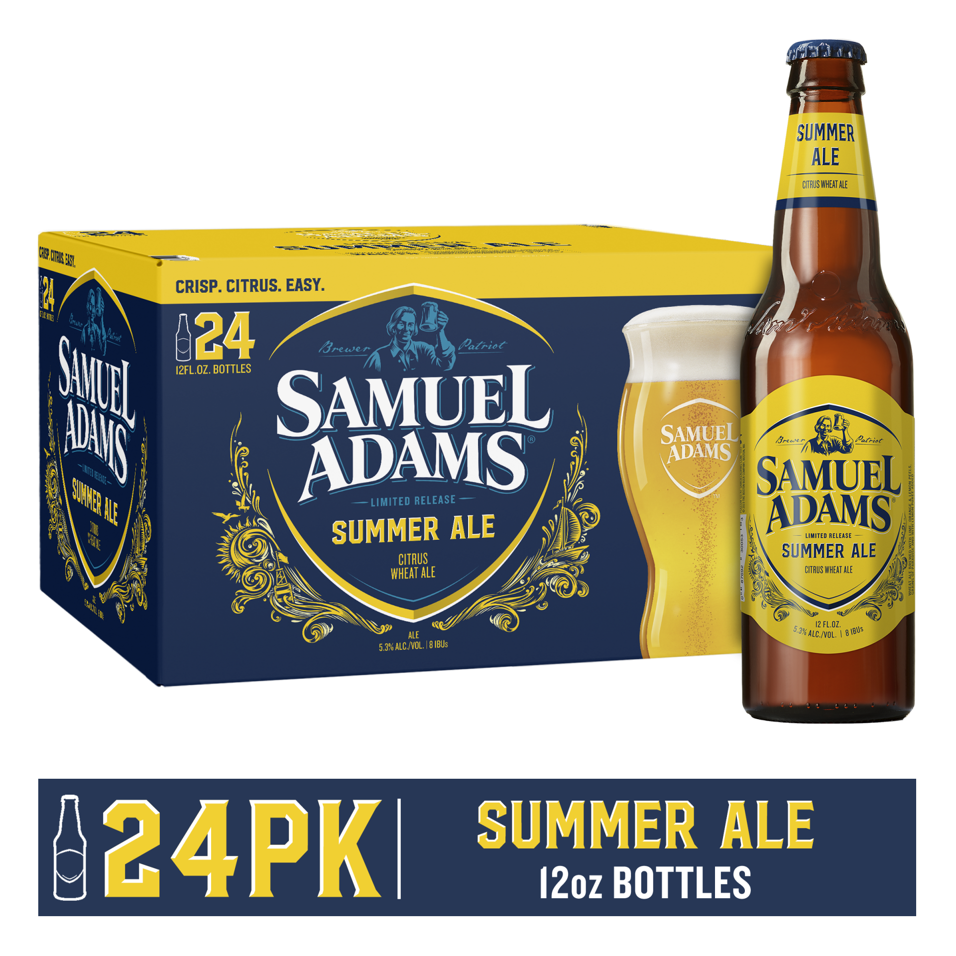 slide 1 of 4, Samuel Adams Summer Ale Seasonal Beer, 24pk; 12 fl oz  