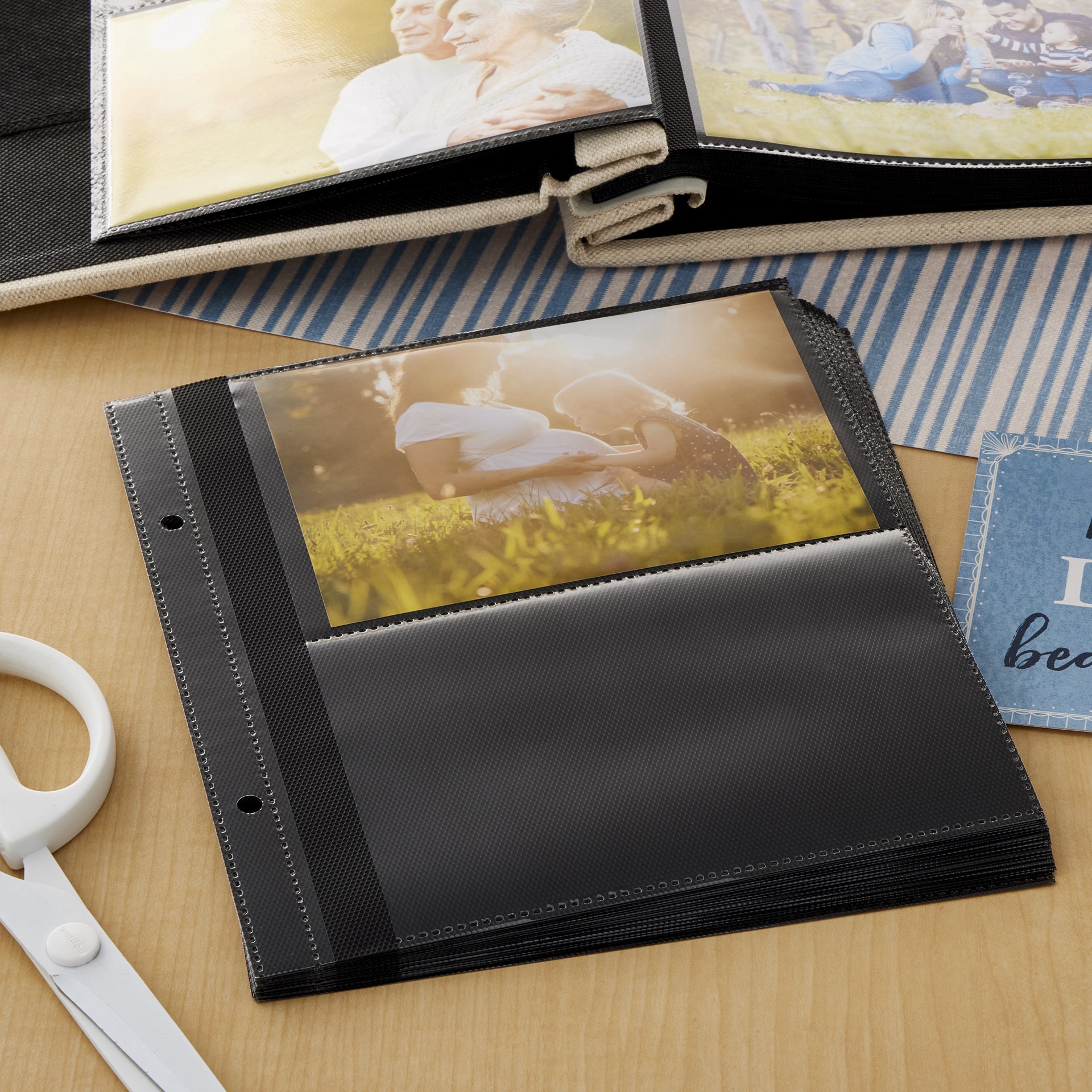 slide 3 of 3, 7.5" X 8.6" Black 2-Up Photo Refill Pages By Recollections, 7.5 in x 8.6 in