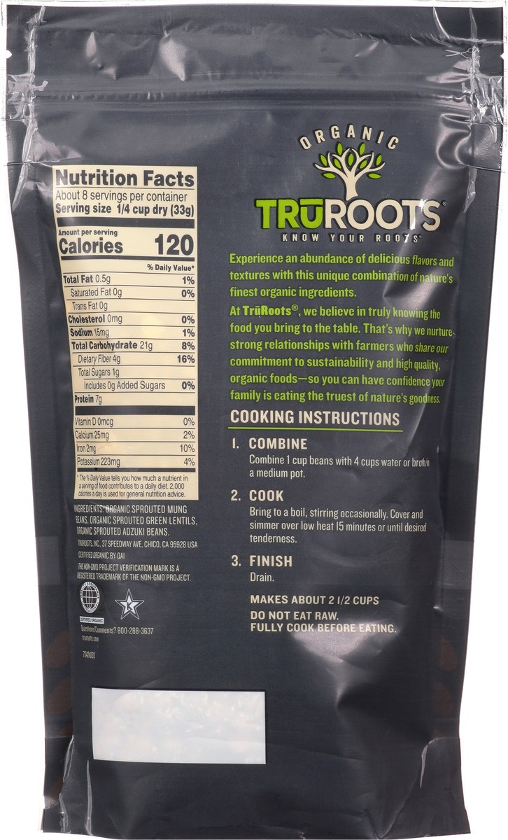 slide 9 of 9, truRoots Organic Sprouted Bean and Lentil Blend, 9 Ounces, Certified USDA Organic, Non-GMO Project Verified, 9 oz