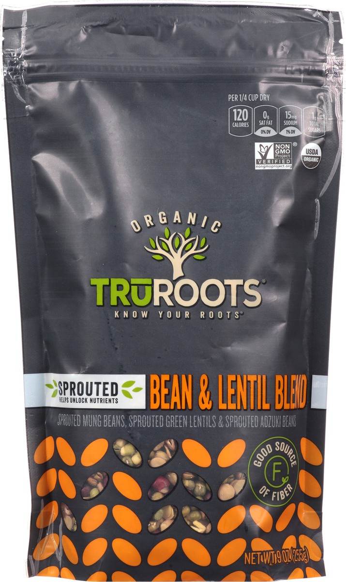 slide 3 of 9, truRoots Organic Sprouted Bean and Lentil Blend, 9 Ounces, Certified USDA Organic, Non-GMO Project Verified, 9 oz