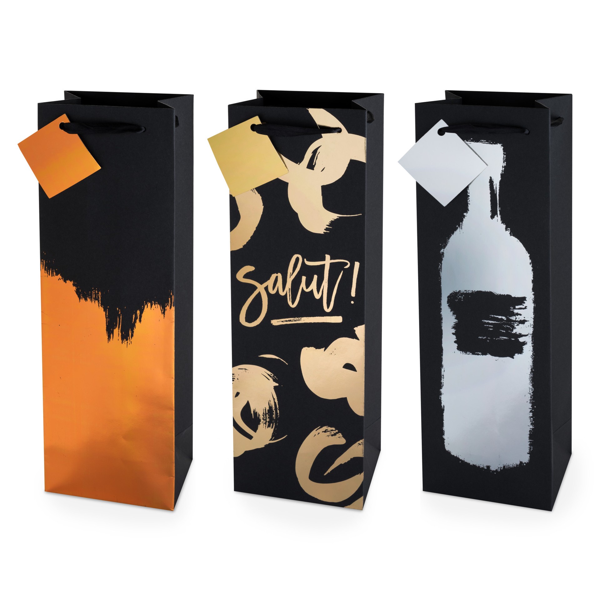 slide 2 of 4, True Astd Metallic Brushstroke 750 Ml Bottle Bag - EA, 1 ct