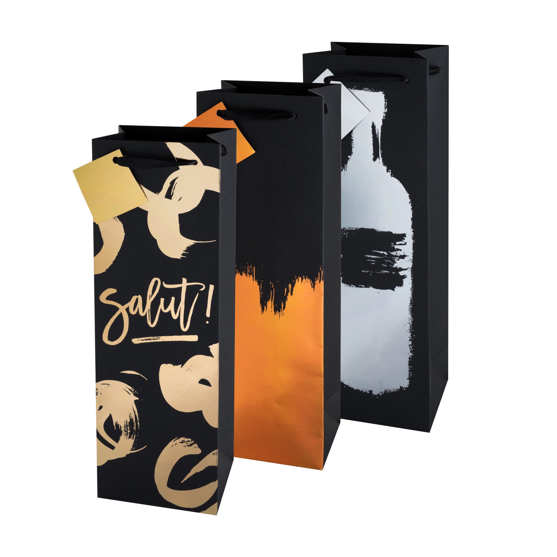 slide 4 of 4, True Astd Metallic Brushstroke 750 Ml Bottle Bag - EA, 1 ct