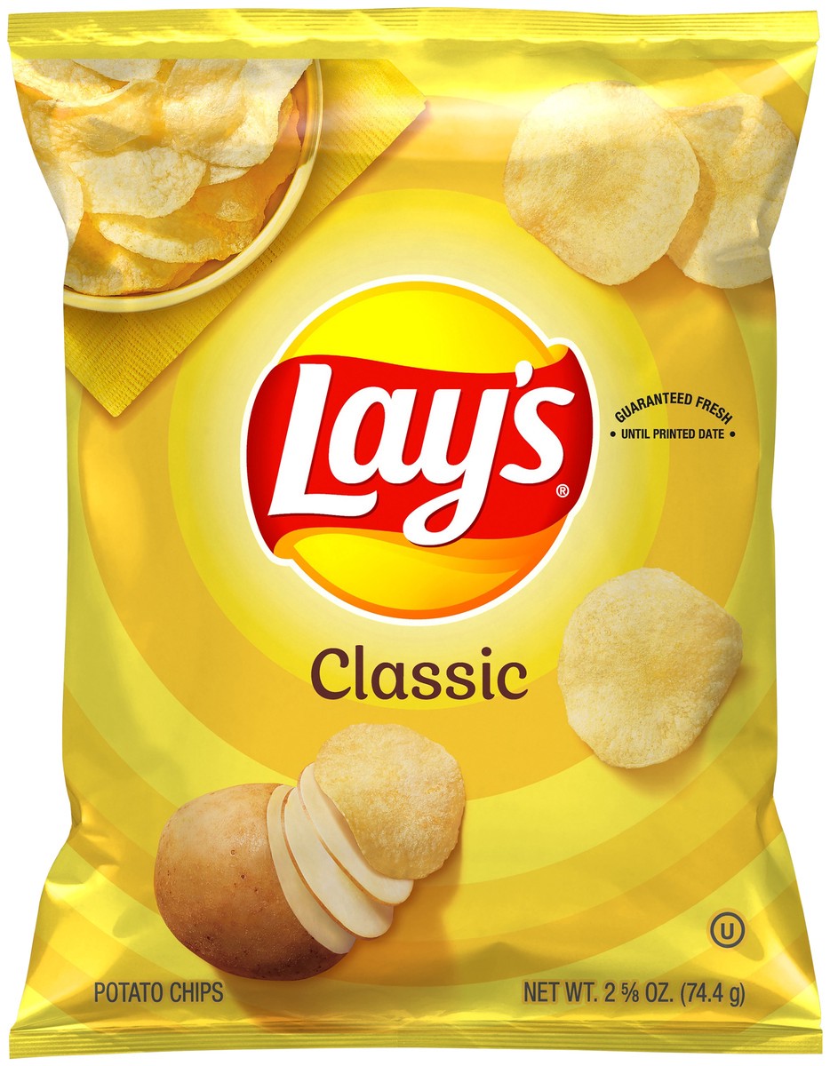 slide 1 of 6, Lay's Potato Chips , Classic, 2.62 oz