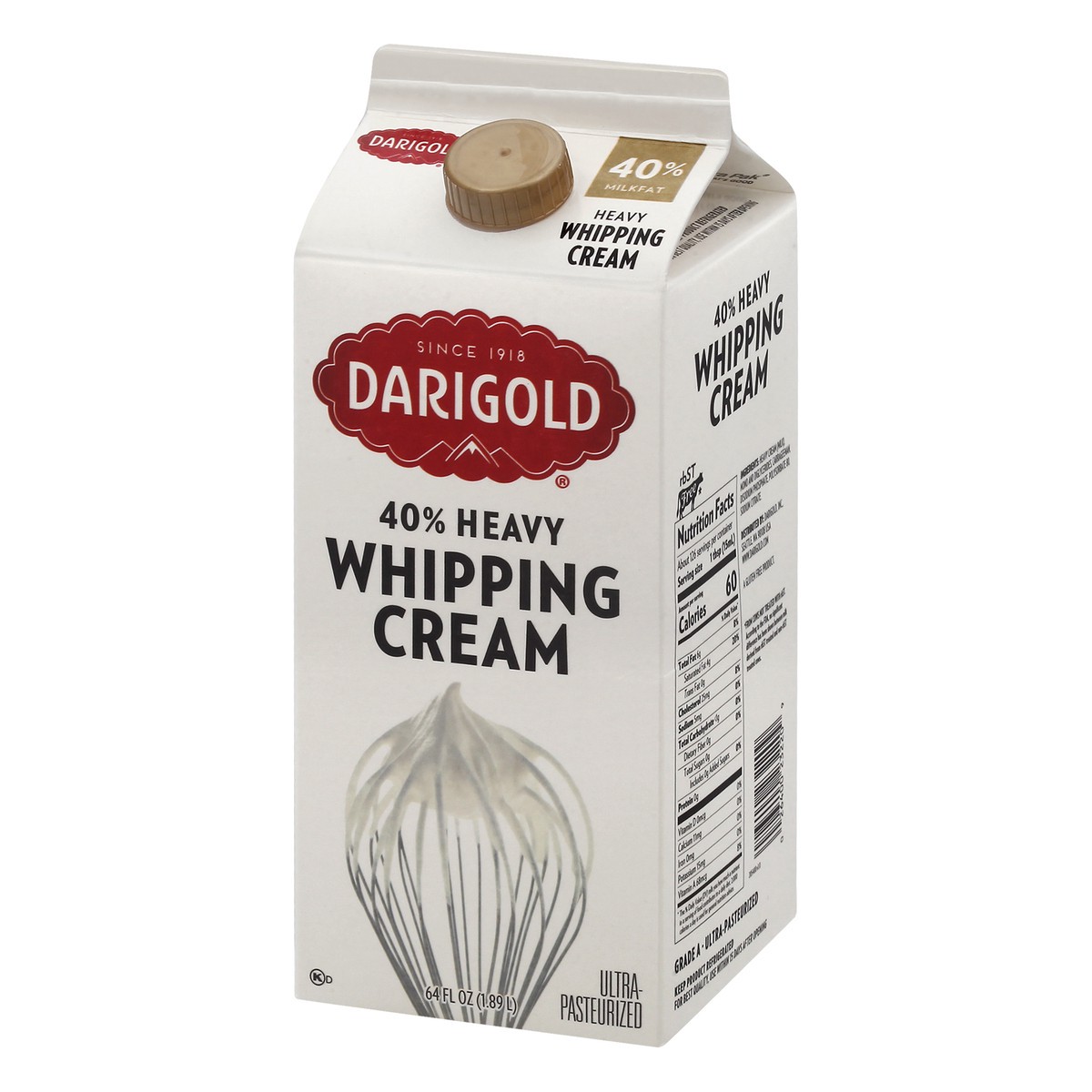 slide 2 of 13, Darigold 40% Heavy Ultra-Pasteurized Whipping Cream 64 oz, 64 oz