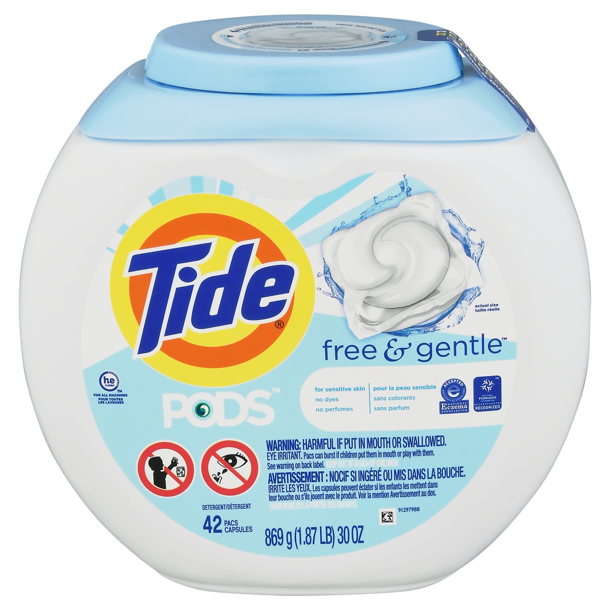 slide 1 of 1, Tide Pods Laundry Detergent Pacs - Free & Gentle - 30oz/42ct, 42 ct