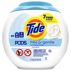 Tide PODS and Gentle, Liquid Laundry Detergent Soap Pacs, HE Compatible, 42 Count, Free and Clear of Dyes and Perfumes, Hypoallergenic for Sensitive Skin, Unscented