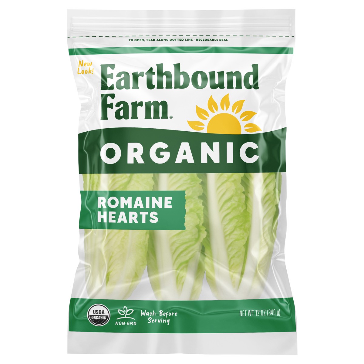 slide 1 of 7, Earthbound Farm Organic Romaine Hearts 3 ct, 12 oz