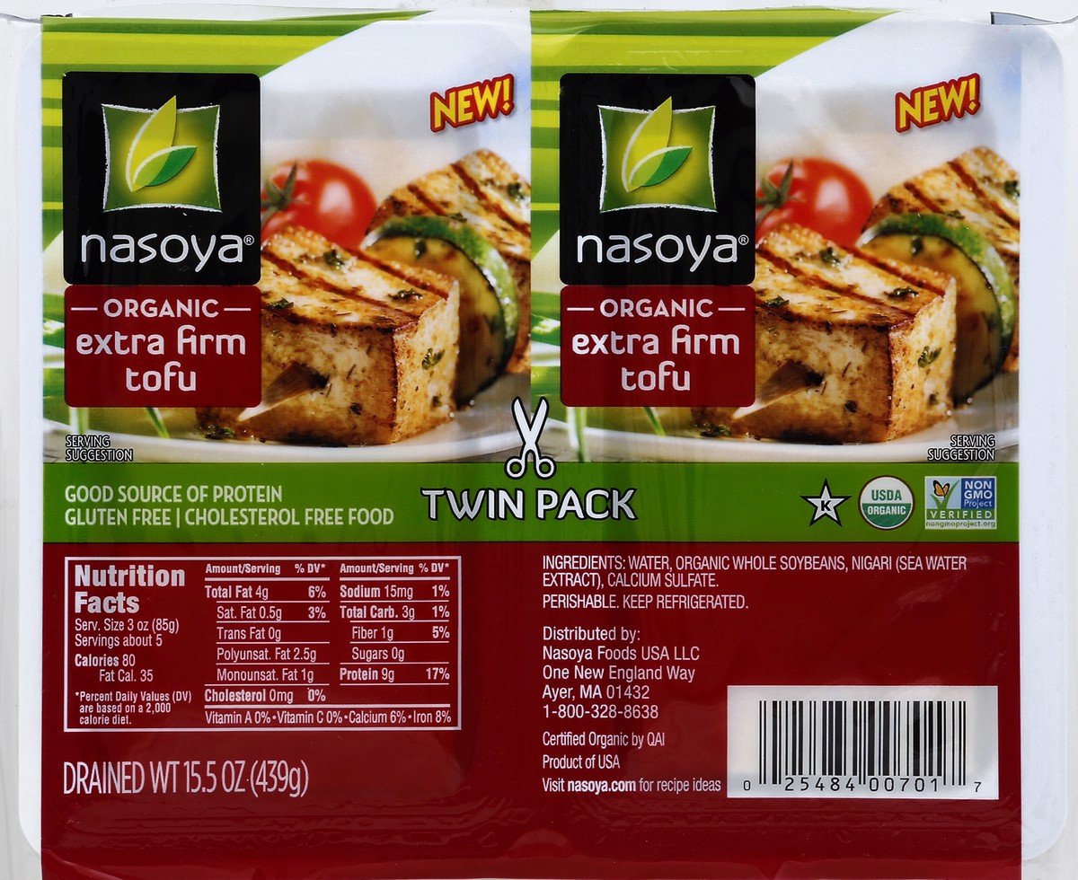 slide 4 of 4, Nasoya Organic Extra Firm Tofu Two Pack 15.5 oz, 15.5 oz