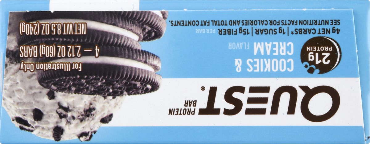 slide 4 of 9, Quest Cookies & Cream Flavor Bars 4 - 2.12 oz Bars, 4 ct