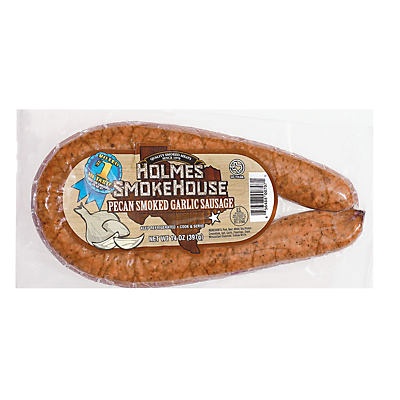 slide 1 of 1, Holmes Smokehouse Pecan Smoked Garlic Sausage, 14 oz