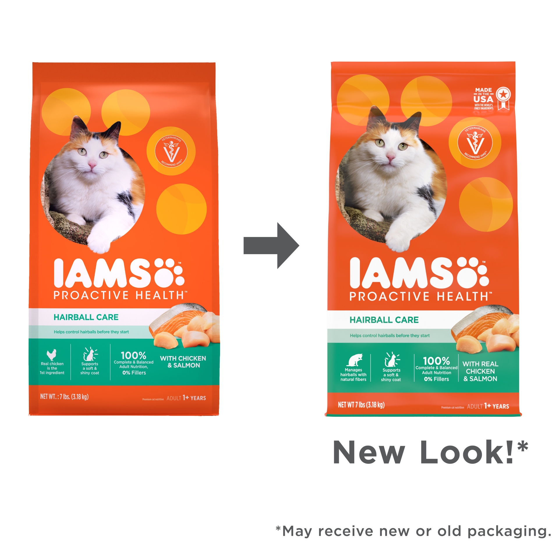 IAMS PROACTIVE HEALTH Adult Hairball Care Dry Cat Food with Chicken and ...