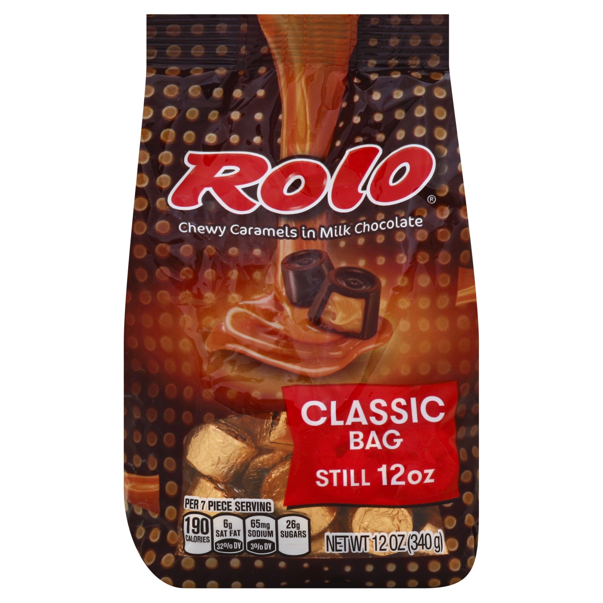 slide 1 of 6, Rolo Chewy Caramel in Milk Chocolate Classic Bag, 12 oz