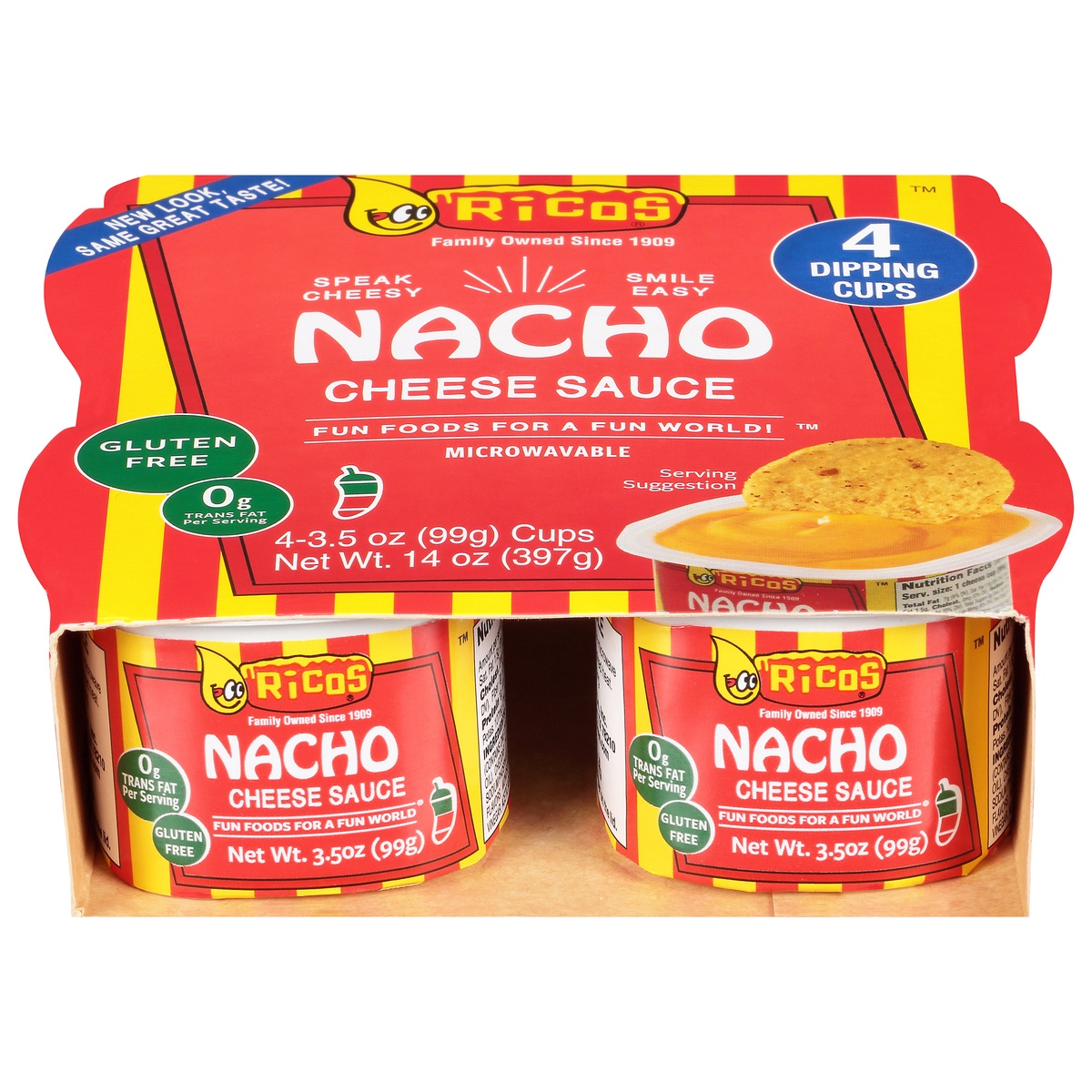 slide 1 of 1, Rico's Nacho Cheese Sauce Dipping Cups, 4 ct; 3.5 oz