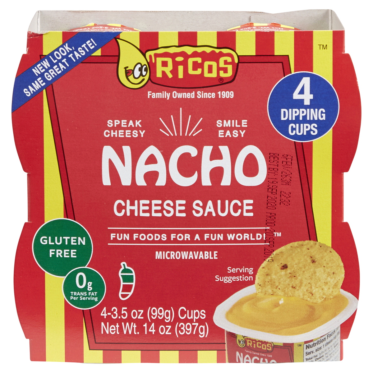 slide 1 of 5, Rico's Nacho Dipping Cups Cheese Sauce 4 - 3.5 oz, 4 ct