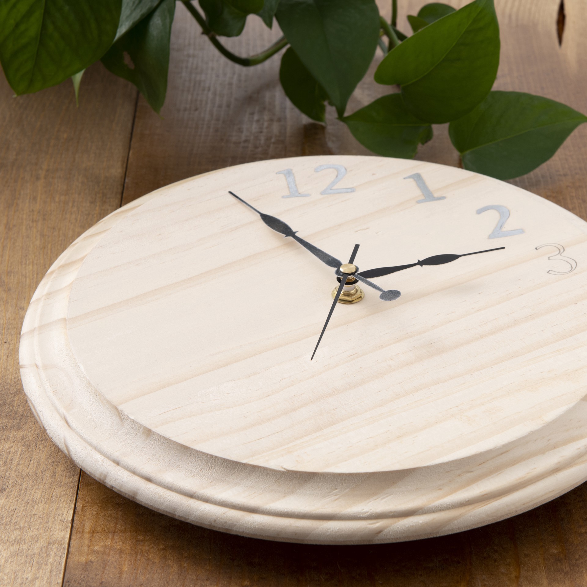 slide 2 of 2, 11" Round Wood Clock Surface By Make Market, 11 in