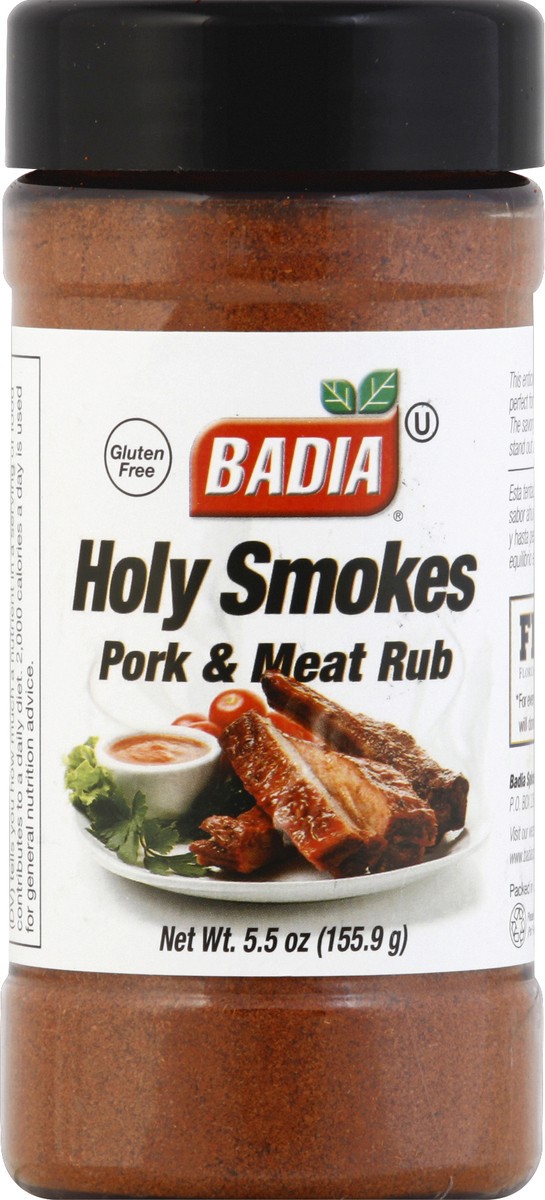 slide 2 of 2, Badia Holy Smokes Pork & Meat Rub, 5.5 oz