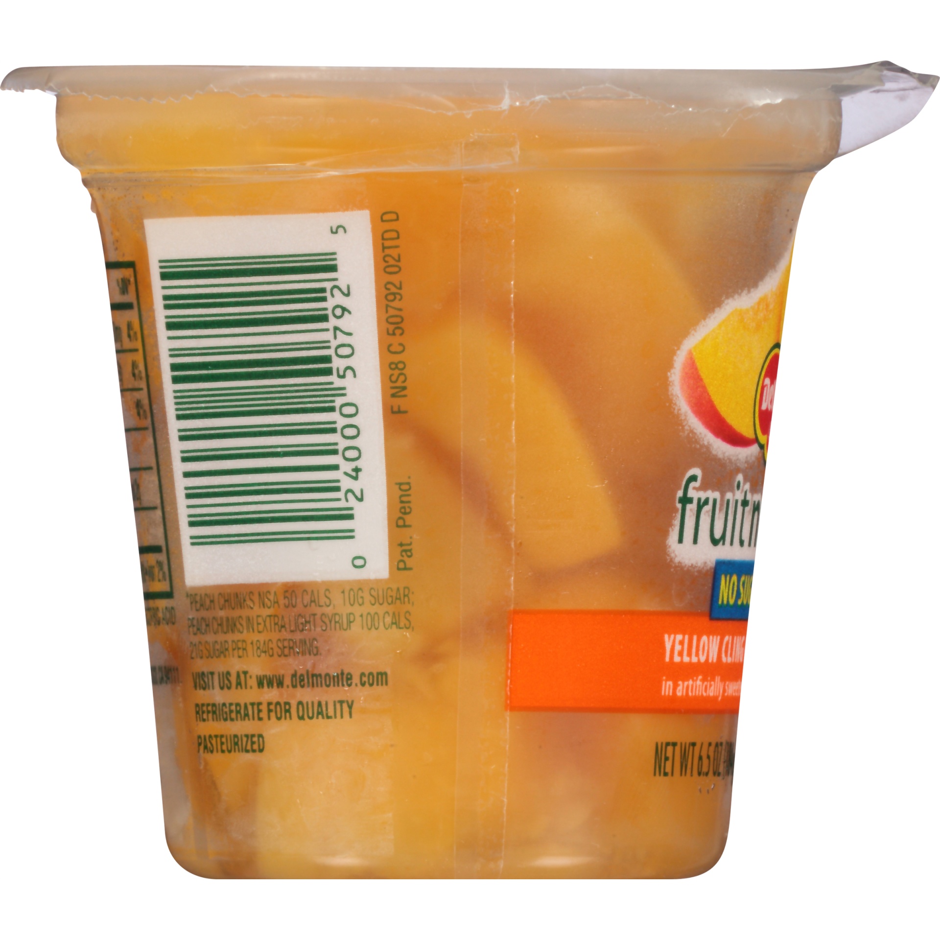 slide 4 of 6, Del Monte Fruit Naturals No Sugar Added Yellow Cling Peach Chunks, 6.5 oz