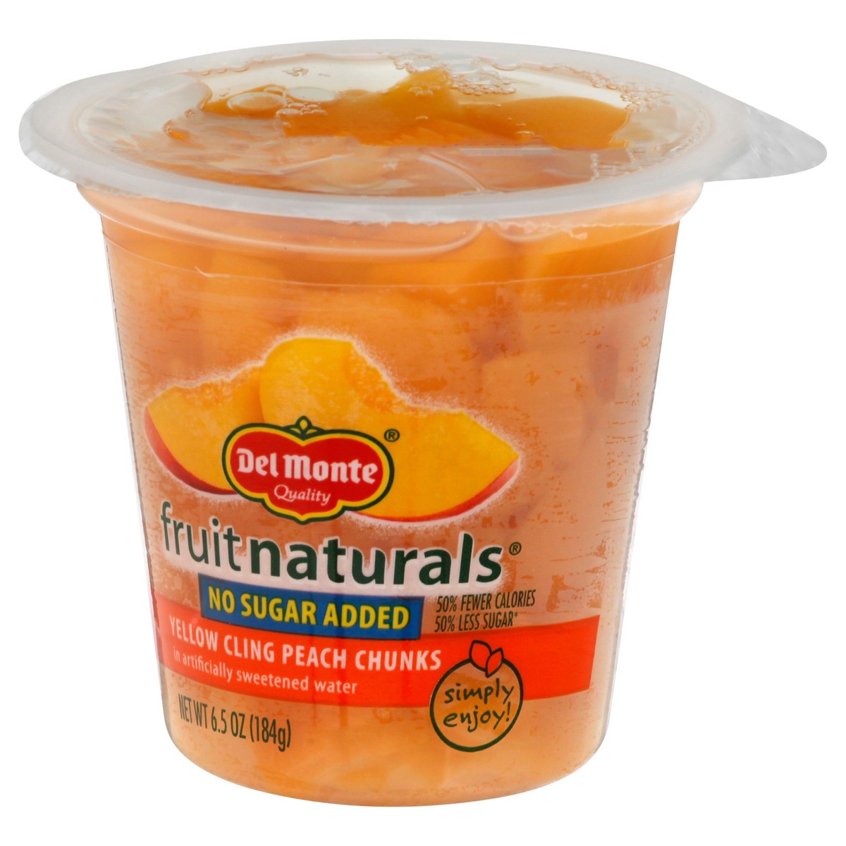 slide 12 of 12, Del Monte Yellow Cling Peach Chunks in Artificially Sweetened Water, 6.5 oz Cup, 6.5 oz