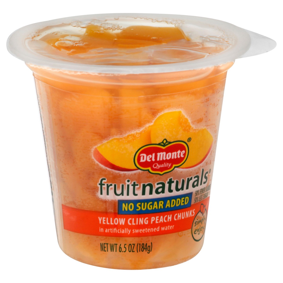 slide 3 of 12, Del Monte Yellow Cling Peach Chunks in Artificially Sweetened Water, 6.5 oz Cup, 6.5 oz