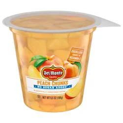 Del Monte Yellow Cling Peach Chunks in Artificially Sweetened Water, 6.5 oz Cup