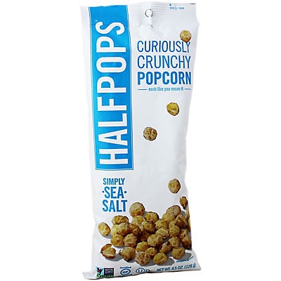 slide 1 of 1, Halfpops Curiously Crunchy Simply Sea Salt Popcorn, 4.5 oz