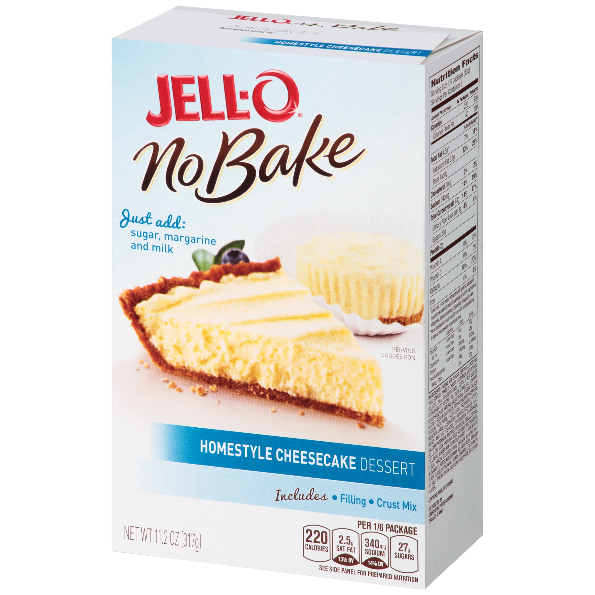 JellO No Bake Homestyle Cheesecake Dessert Kit with Filling Mix