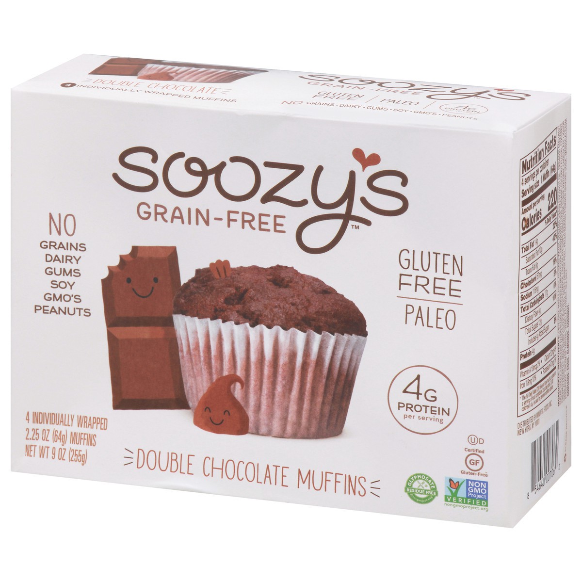 slide 4 of 13, Soozy's Grain-Free Double Chocolate Muffins 4 ea, 4 ct