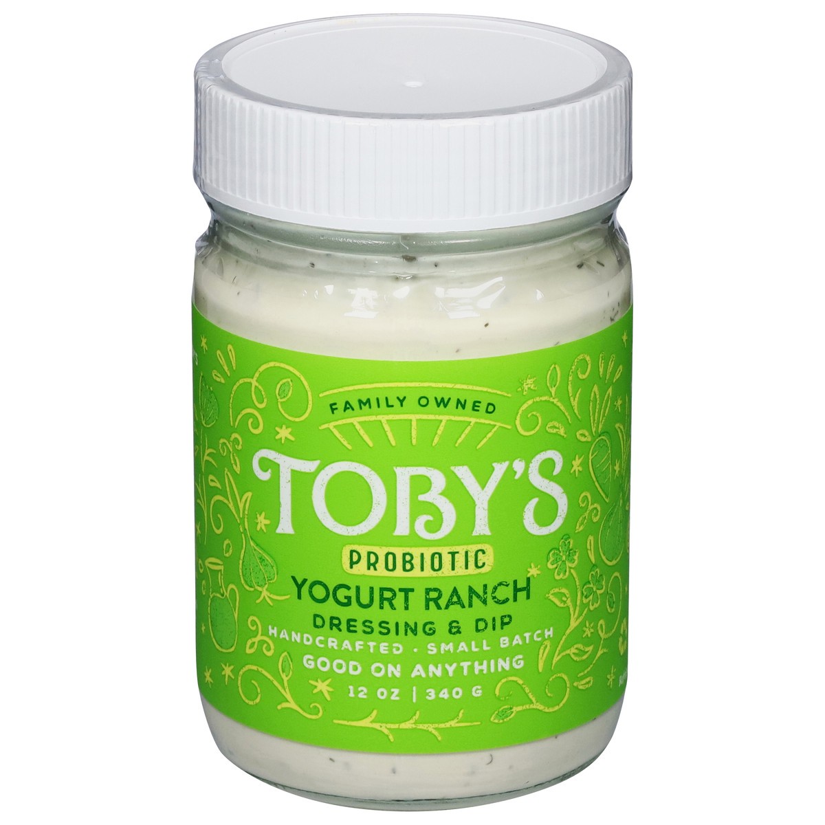 slide 1 of 14, Toby's Probiotic Yogurt Ranch Dressing & Dip 12 oz, 12 oz