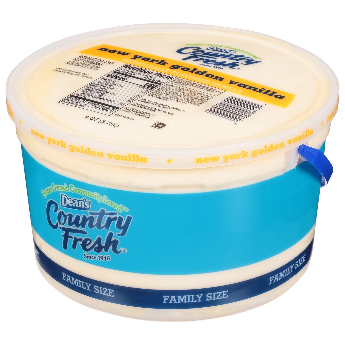 slide 11 of 14, Country Fresh Reduced Fat New York Golden Vanilla Ice Cream Family Size 4 qt, 4 qt