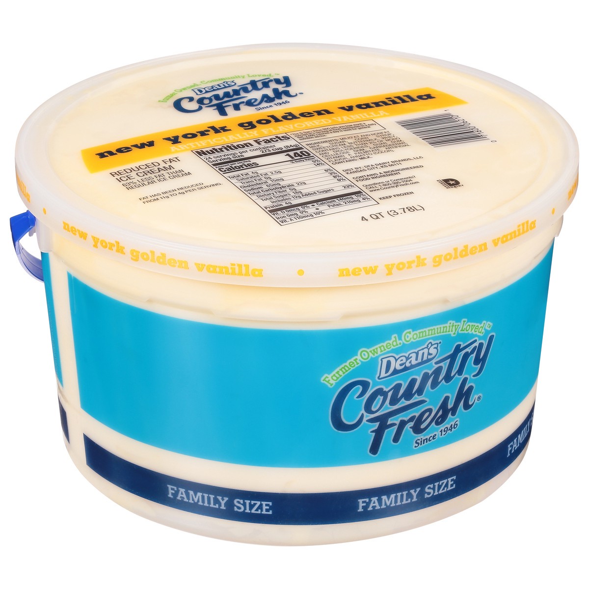 slide 3 of 14, Country Fresh Reduced Fat New York Golden Vanilla Ice Cream Family Size 4 qt, 4 qt
