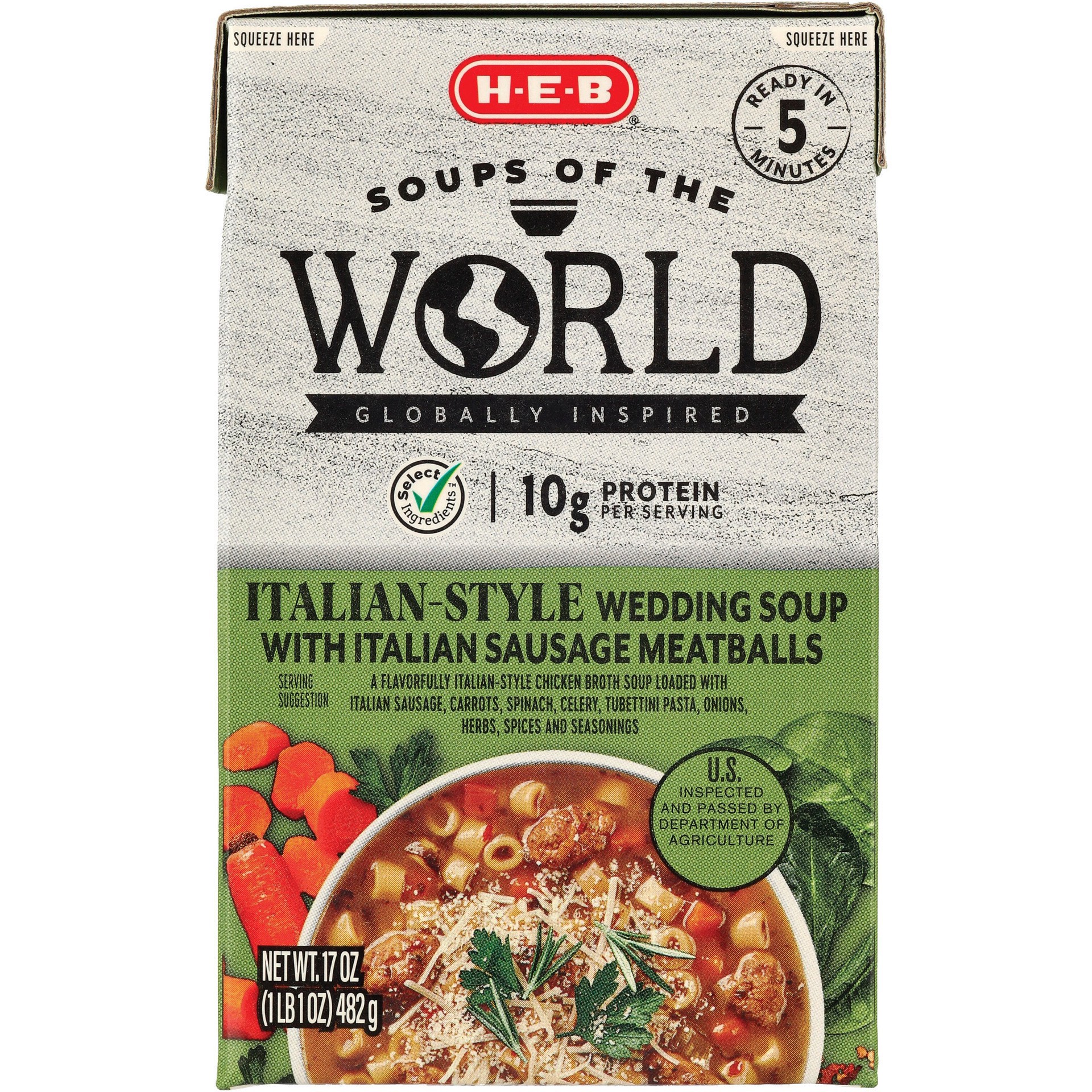 slide 1 of 1, H-E-B Italian Wedding Soup, 17 oz