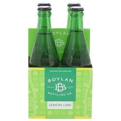 Boylan Bottling 100% Pure Cane Sugar Lemon Lime Soda - 4 x 12 fl oz Bottles