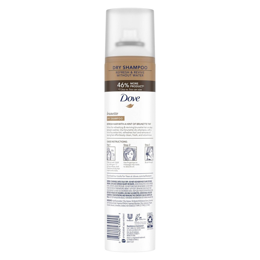 slide 11 of 11, Dove Care Between Washes Dry Shampoo Brunette, 7.3 oz