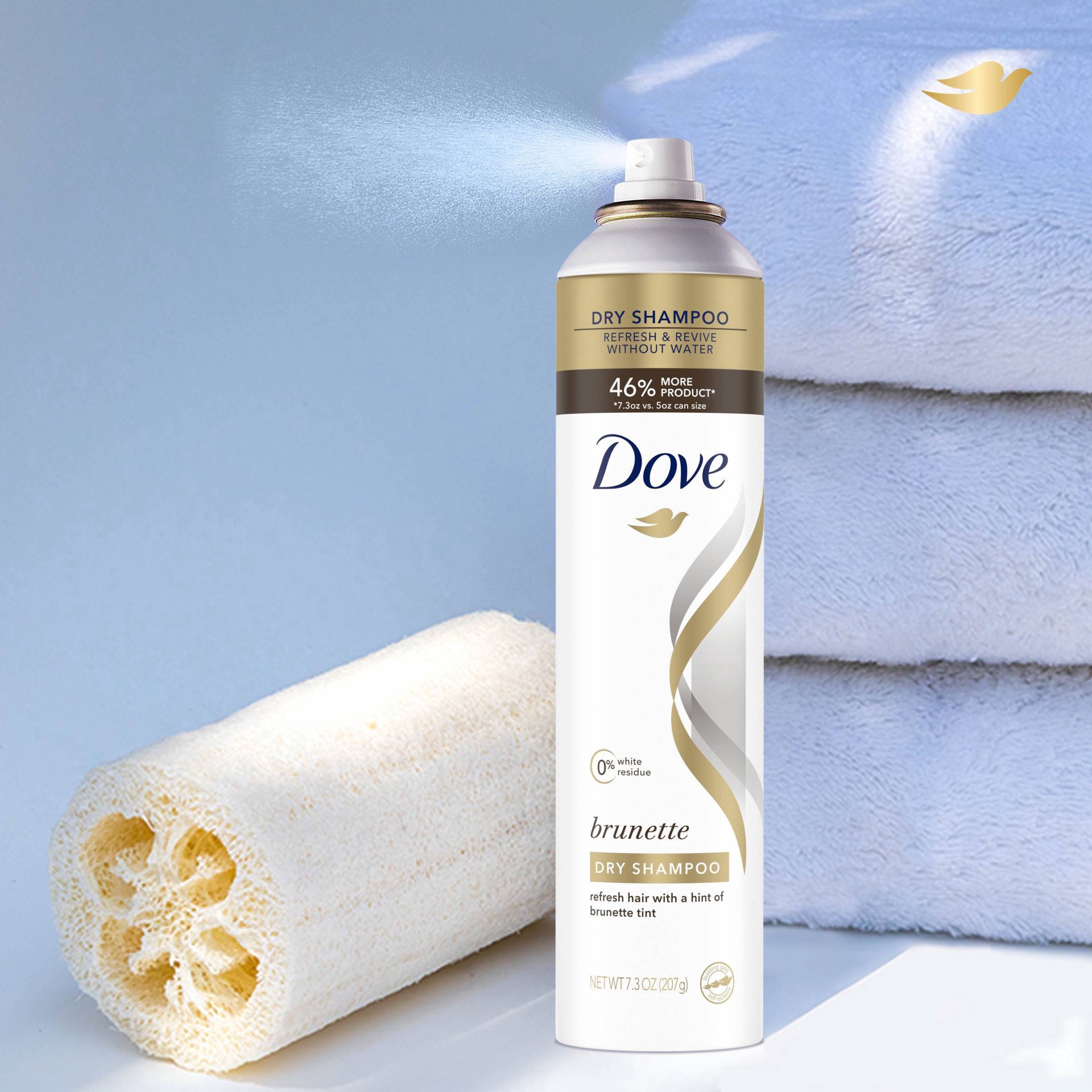 slide 4 of 11, Dove Care Between Washes Dry Shampoo Brunette, 7.3 oz