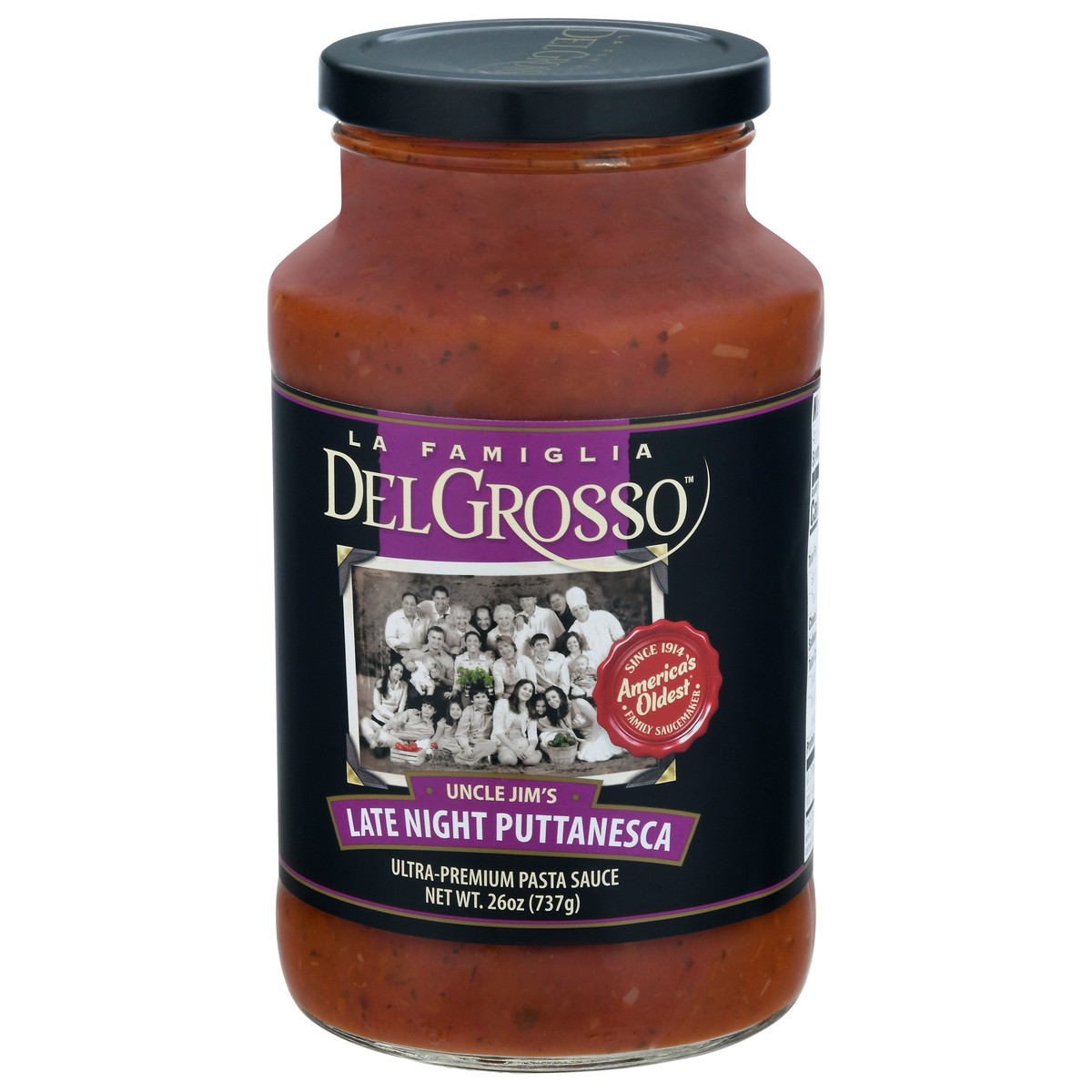 slide 2 of 11, DelGrosso Uncle Jim's Late Night Puttanesca Ultra-Premium Pasta Sauce 26 oz, 26 oz