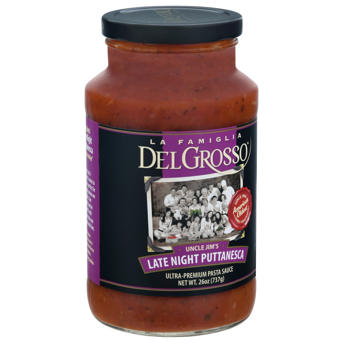 slide 8 of 11, DelGrosso Uncle Jim's Late Night Puttanesca Ultra-Premium Pasta Sauce 26 oz, 26 oz