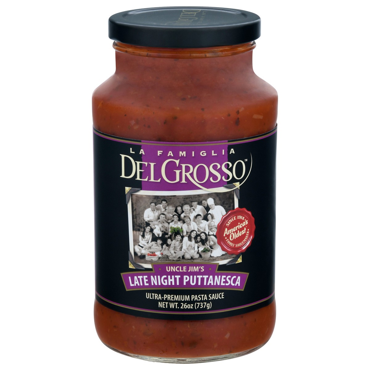 slide 1 of 11, DelGrosso Uncle Jim's Late Night Puttanesca Ultra-Premium Pasta Sauce 26 oz, 26 oz
