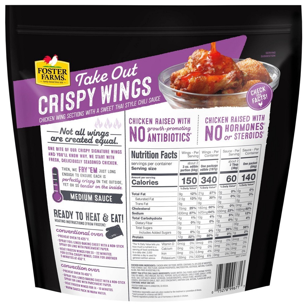 slide 2 of 4, Foster Farms Take Out Crispy Sweet Thai Chili Wings - Frozen - 16oz, 16 oz